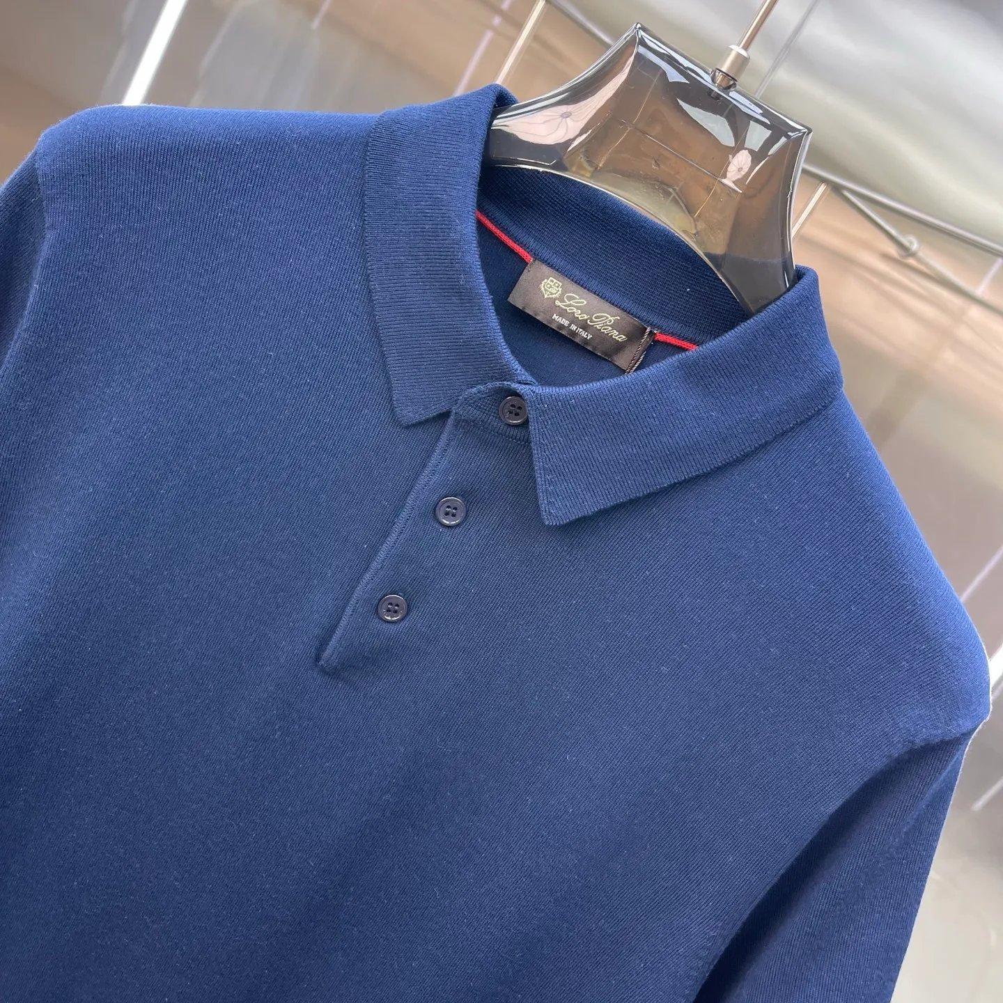 Loro Piana LP lapel polo sweater, high version, old money style short-sleeved T-shirt pullover POLO knitted sweater, customized linen-cotton blended wool, woven with imported loom (7 needles), customized wool, wool enzyme washing Color: Blue Royal Blue apricot Sizes: S-XL